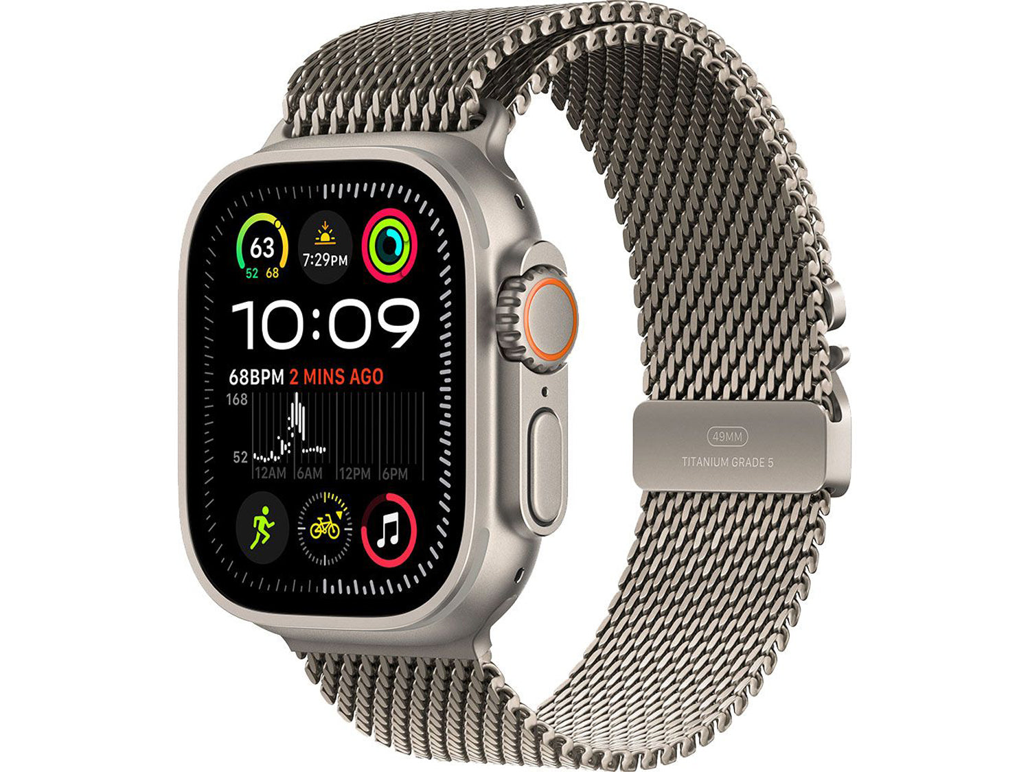 Apple Watch Ultra 2 GPS + Cellular 49mm Natural Titanium Case with Natural Titanium Milanese Loop - S
