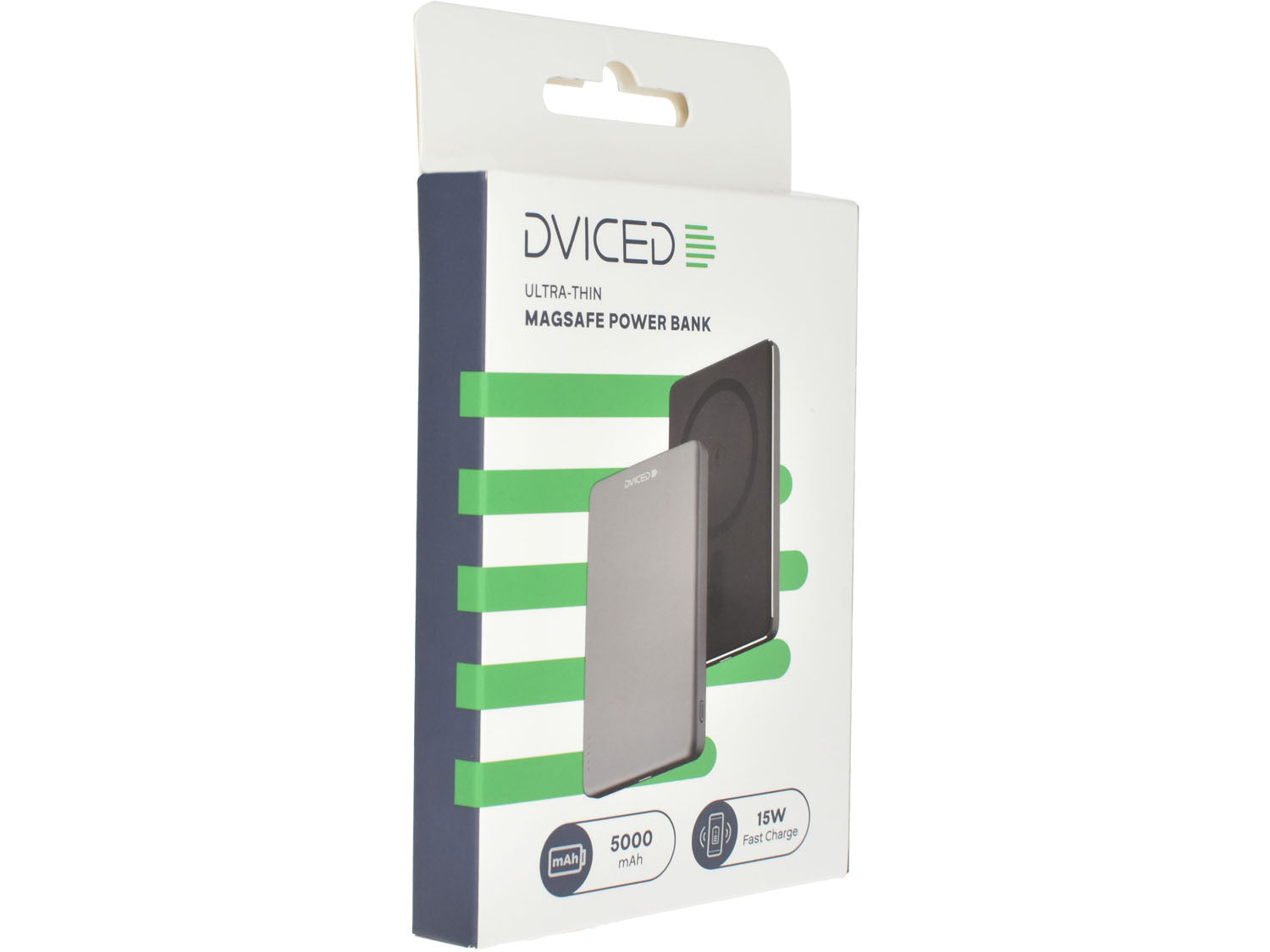 Dviced Magsafe power bank ultra thin 5000mAh, Black/Grey