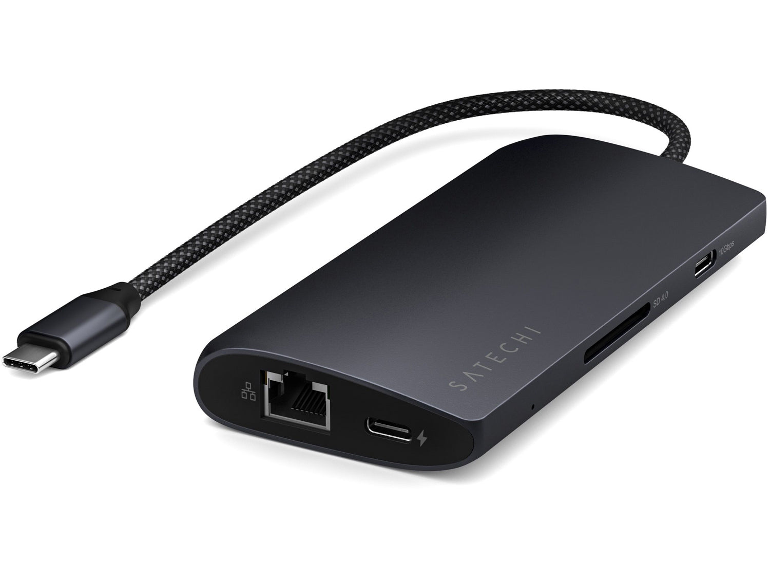 Satechi USB-C многопортов адаптер 8K с Ethernet V3 - Midnight