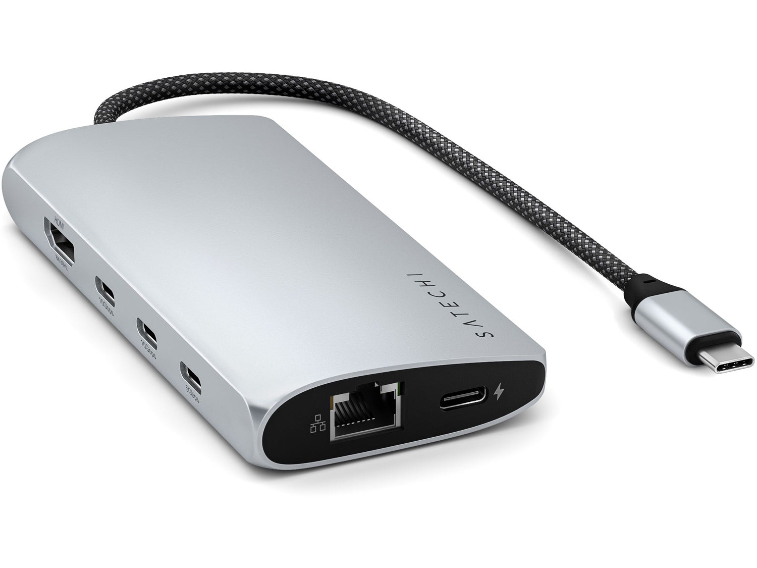 Satechi USB-C многопортов адаптер 8K с Ethernet V3 - Silver