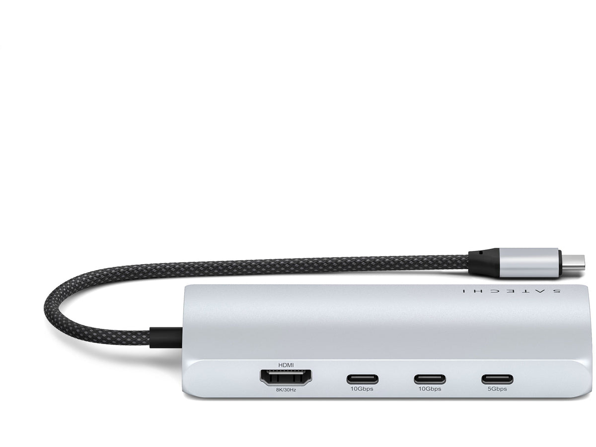 Satechi USB-C многопортов адаптер 8K с Ethernet V3 - Silver