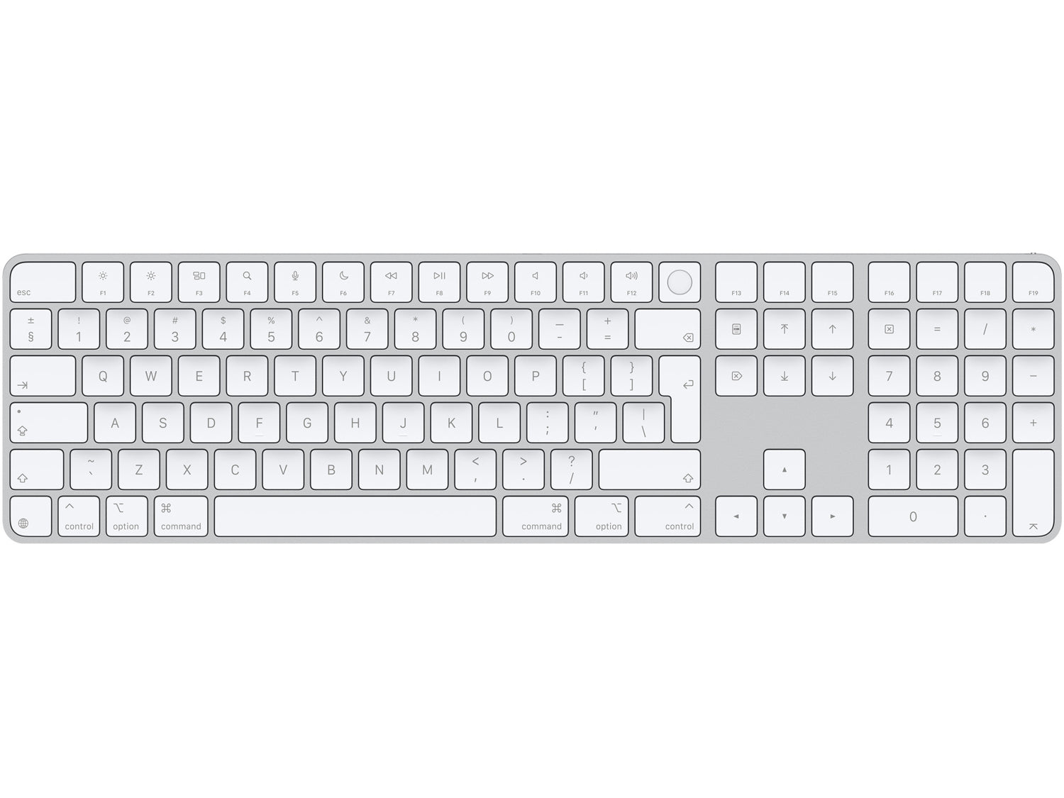 Apple Magic Keyboard with Touch ID and Numeric Keypad for Mac models with Apple silicon (USB-C) - International English - White Keys