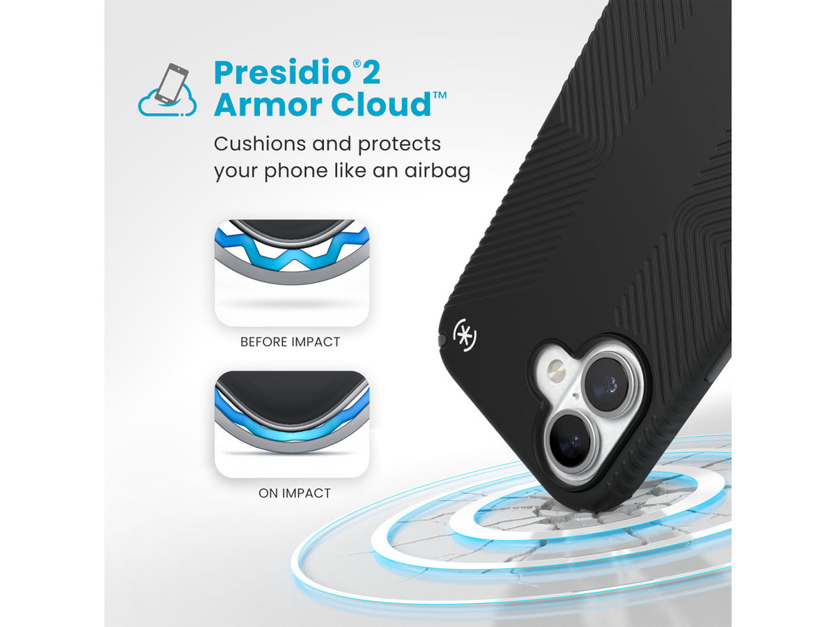 Speck iPhone 16 Presidio2 Grip, Slate Grey