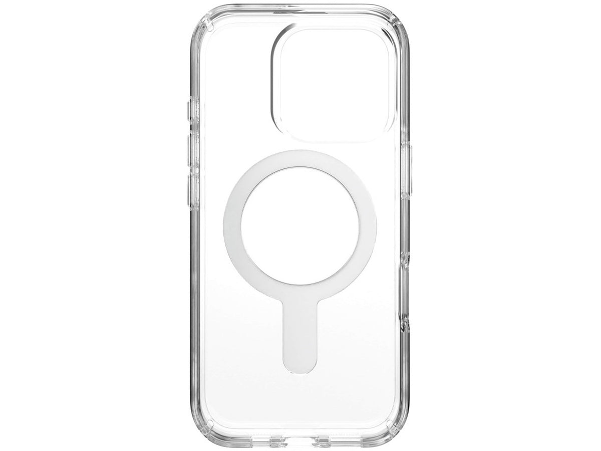 Speck Presidio Perfect-Clear MagSafe With Click&Lock iPhone 16 Pro, Clear/Chrome