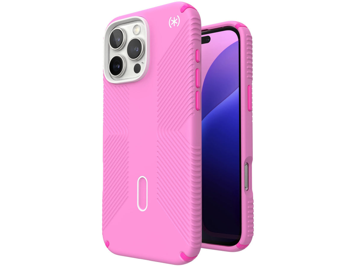 Speck Presidio2 Grip, за iPhone 16 Pro Max, MagSafe + ClickLock, Shocking Pink