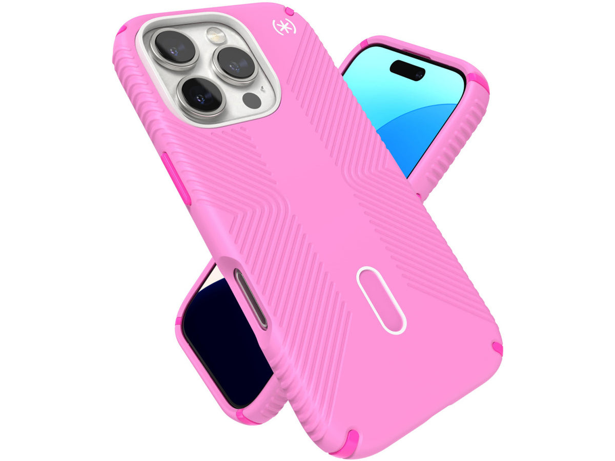 Speck Presidio2 Grip, за iPhone 16 Pro, MagSafe + ClickLock, Black - Shocking Pink