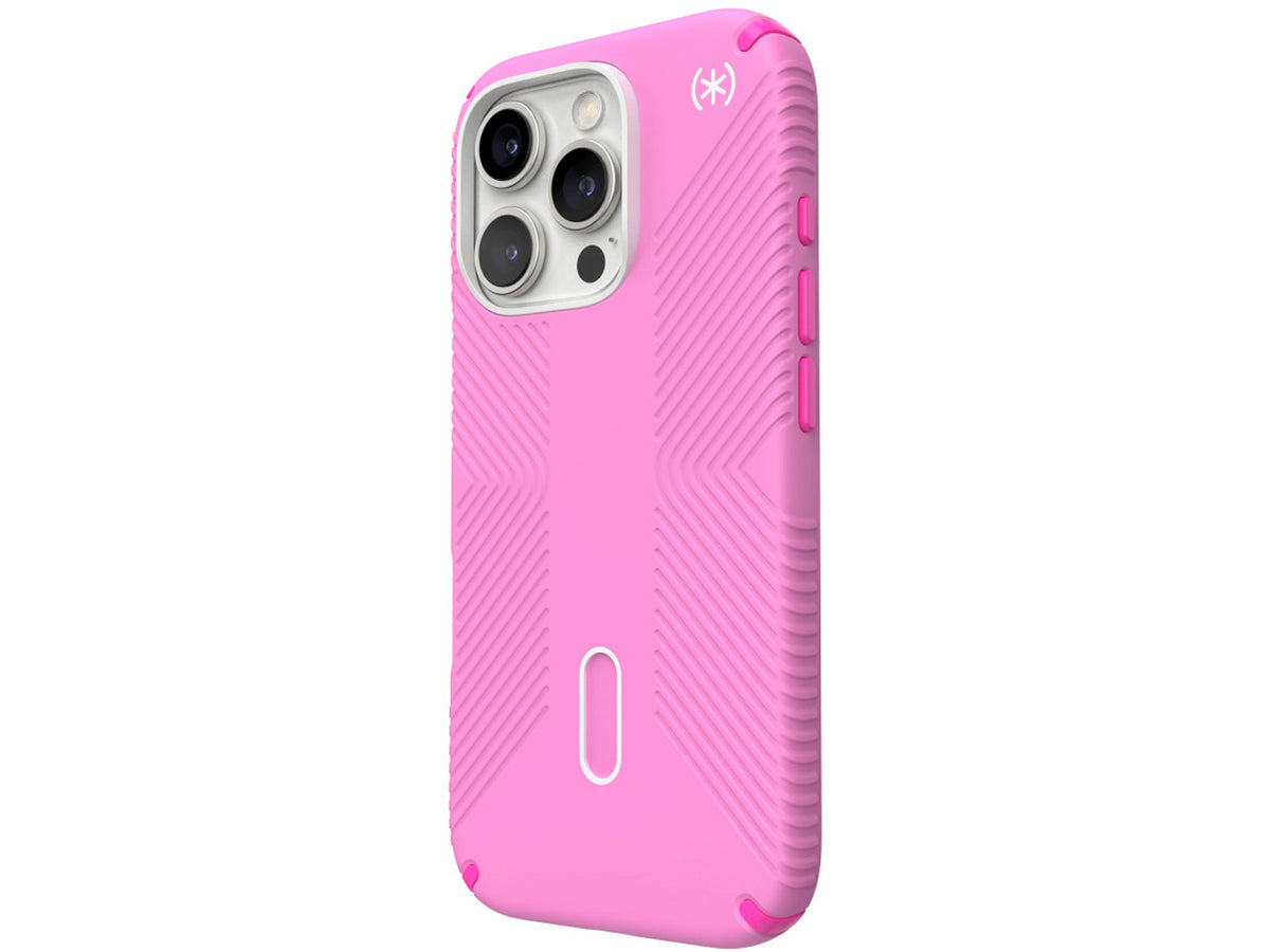 Speck Presidio2 Grip, за iPhone 16 Pro, MagSafe + ClickLock, Black - Shocking Pink