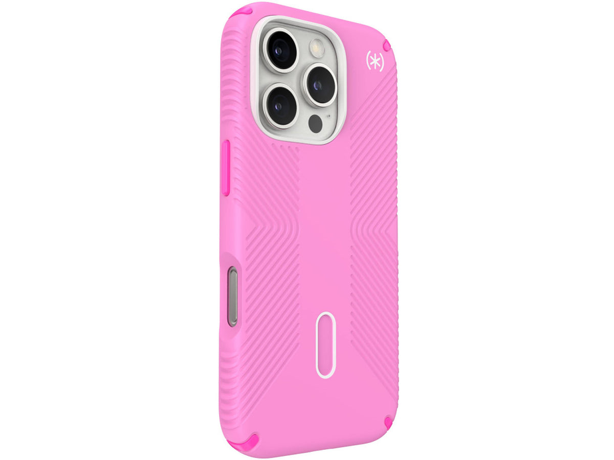 Speck Presidio2 Grip, за iPhone 16 Pro, MagSafe + ClickLock, Black - Shocking Pink