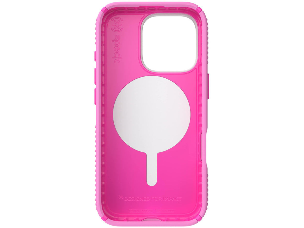Speck Presidio2 Grip, за iPhone 16 Pro, MagSafe + ClickLock, Black - Shocking Pink