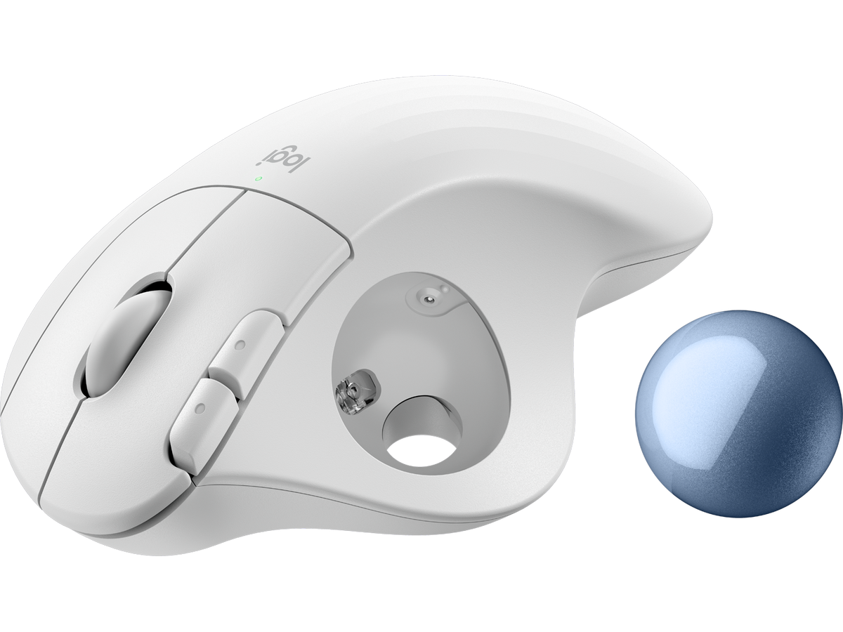 Logitech ERGO M575S, Off-White + Blue Ball