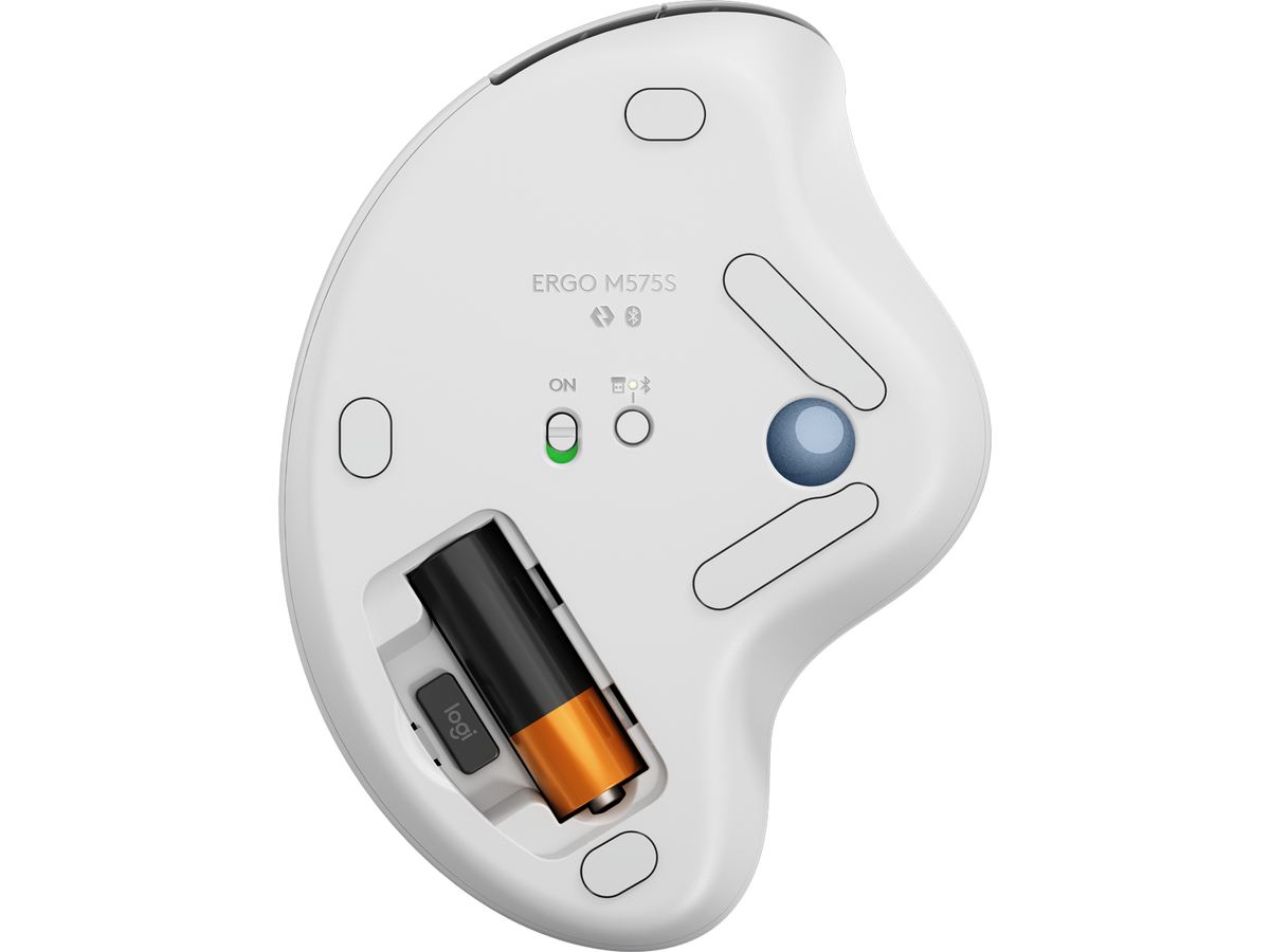 Logitech ERGO M575S, Off-White + Blue Ball