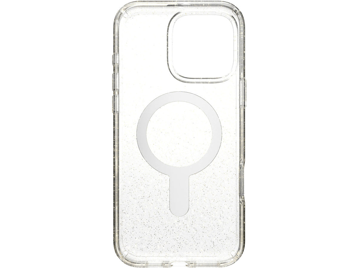 Speck iPhone 16 Pro Max, Presidio Lux Glitter MagSafe+ClickLock Clear/Gold Glitter