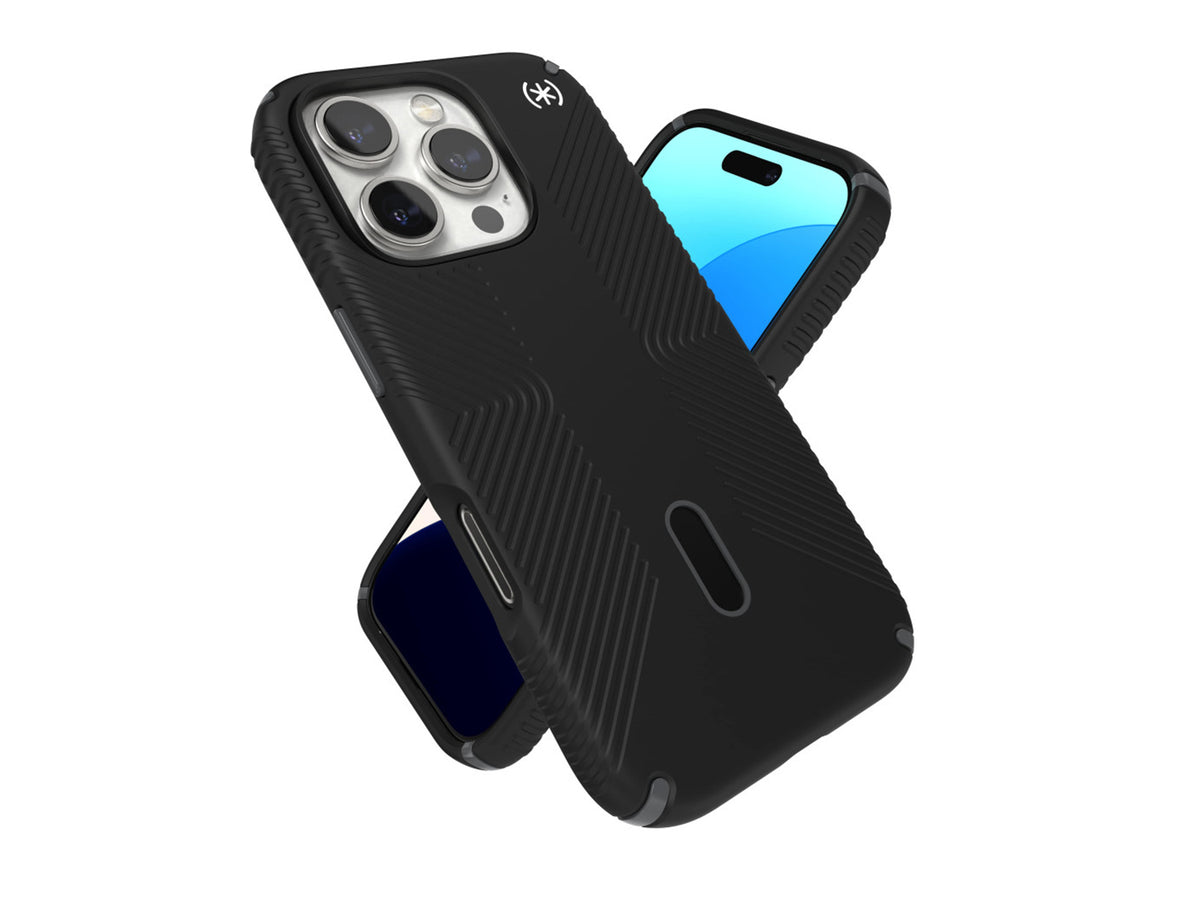 Speck Presidio2 Grip, за iPhone 16 Pro, MagSafe + ClickLock, Black - Slate Grey