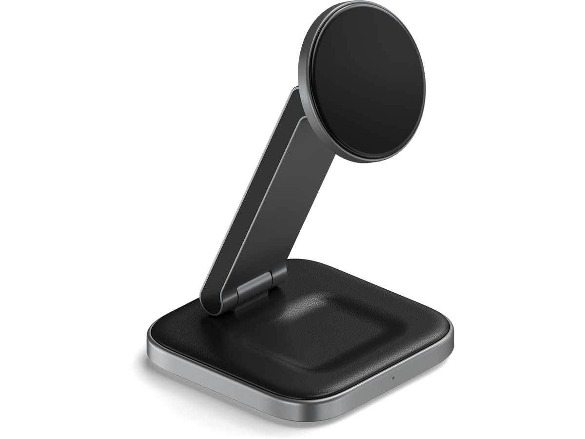 Satechi 2-in-1 Foldable Qi2 Wireless Charging Stand (Space Gray)