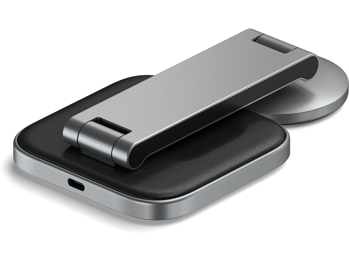 Satechi 2-in-1 Foldable Qi2 Wireless Charging Stand (Space Gray)