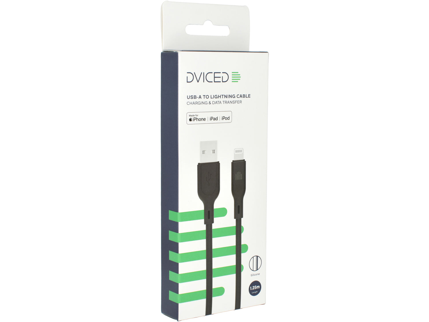 Dviced USB-A to lightning cable Charging & Data transfer 1,25m, Black