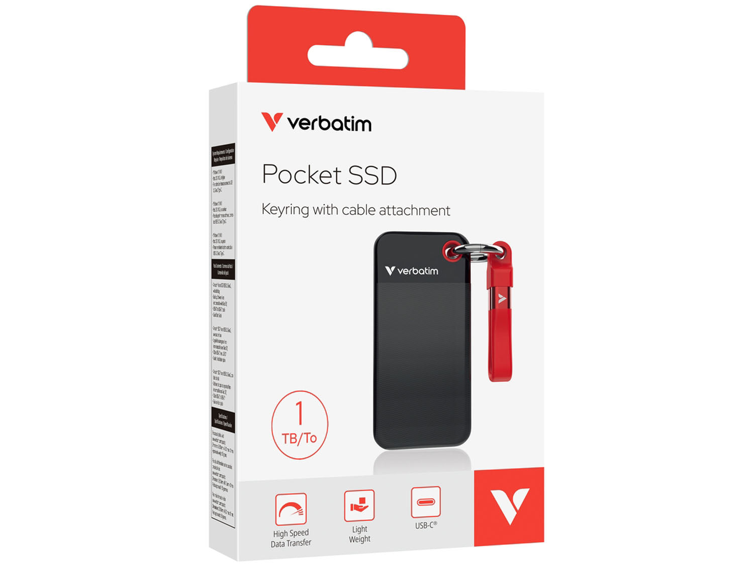 1TB Verbatim Pocket SSD Black/Red