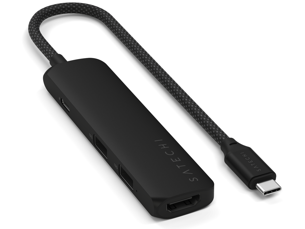 Satechi 4-in-1 USB-C Slim Multiport Adapter 4K - Black