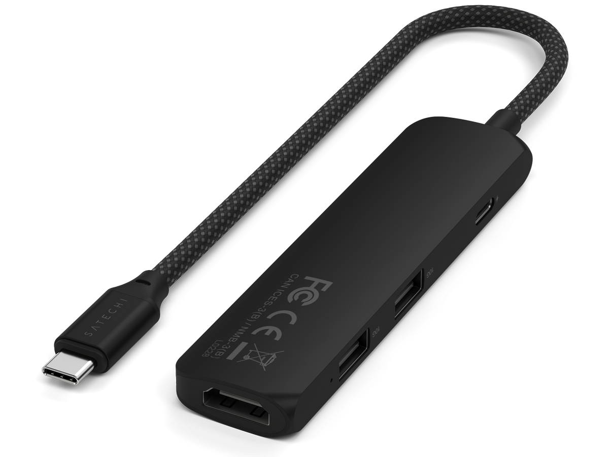 Satechi 4-in-1 USB-C Slim Multiport Adapter 4K - Black