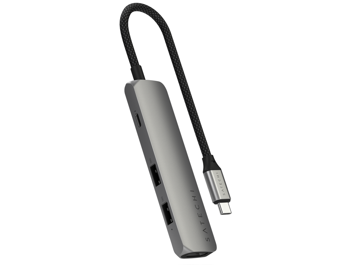 Satechi 4-in-1 USB-C Slim Multiport Adapter 4K - Space Grey