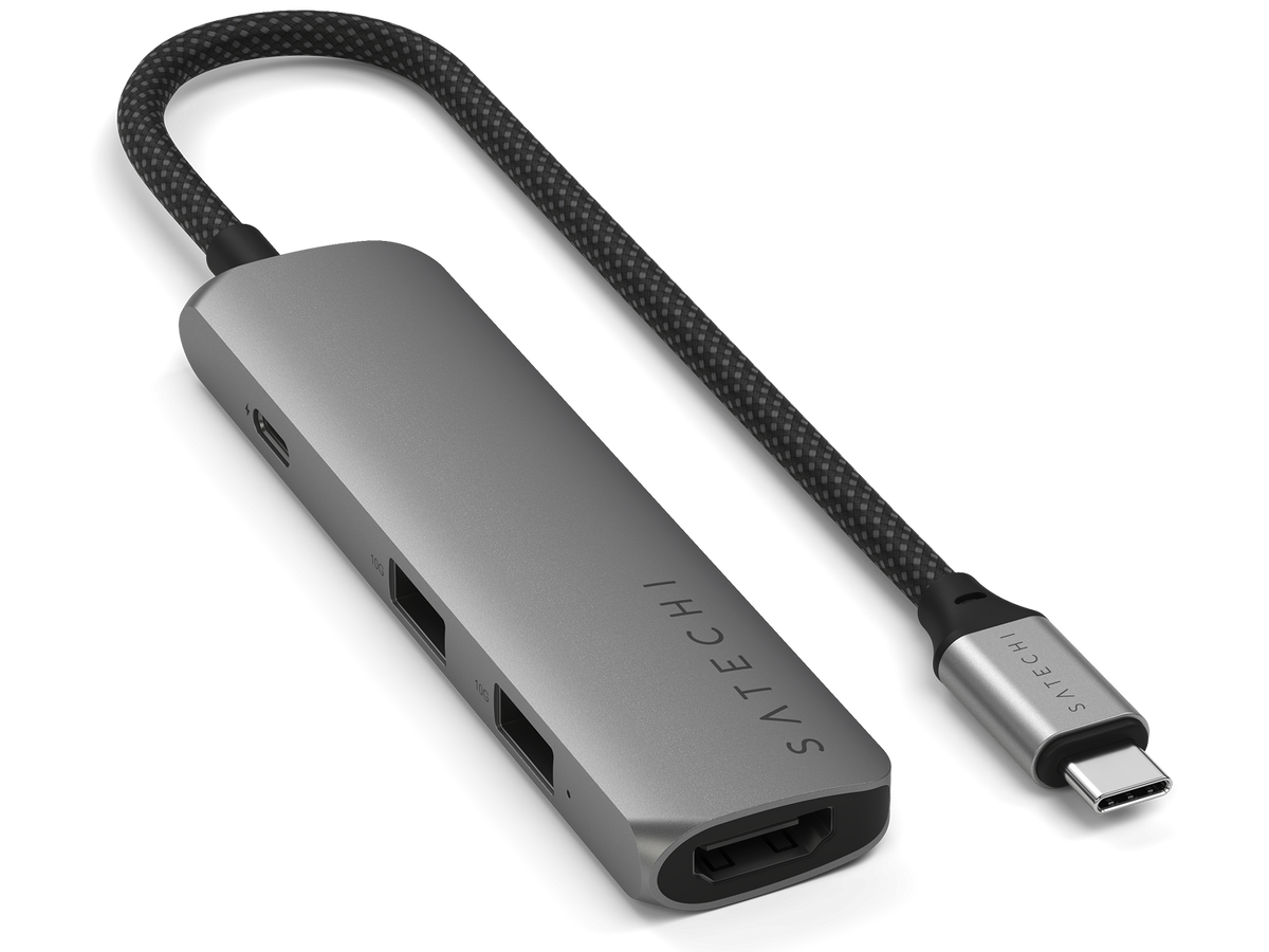 Satechi 4-in-1 USB-C Slim Multiport Adapter 4K - Space Grey