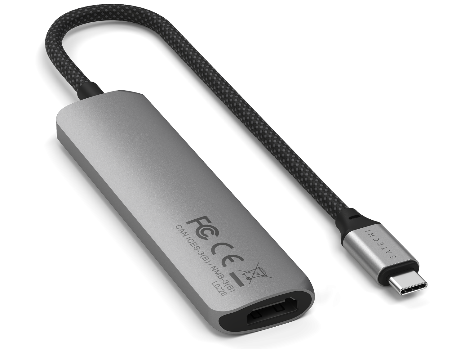 Satechi 4-in-1 USB-C Slim Multiport Adapter 4K - Space Grey