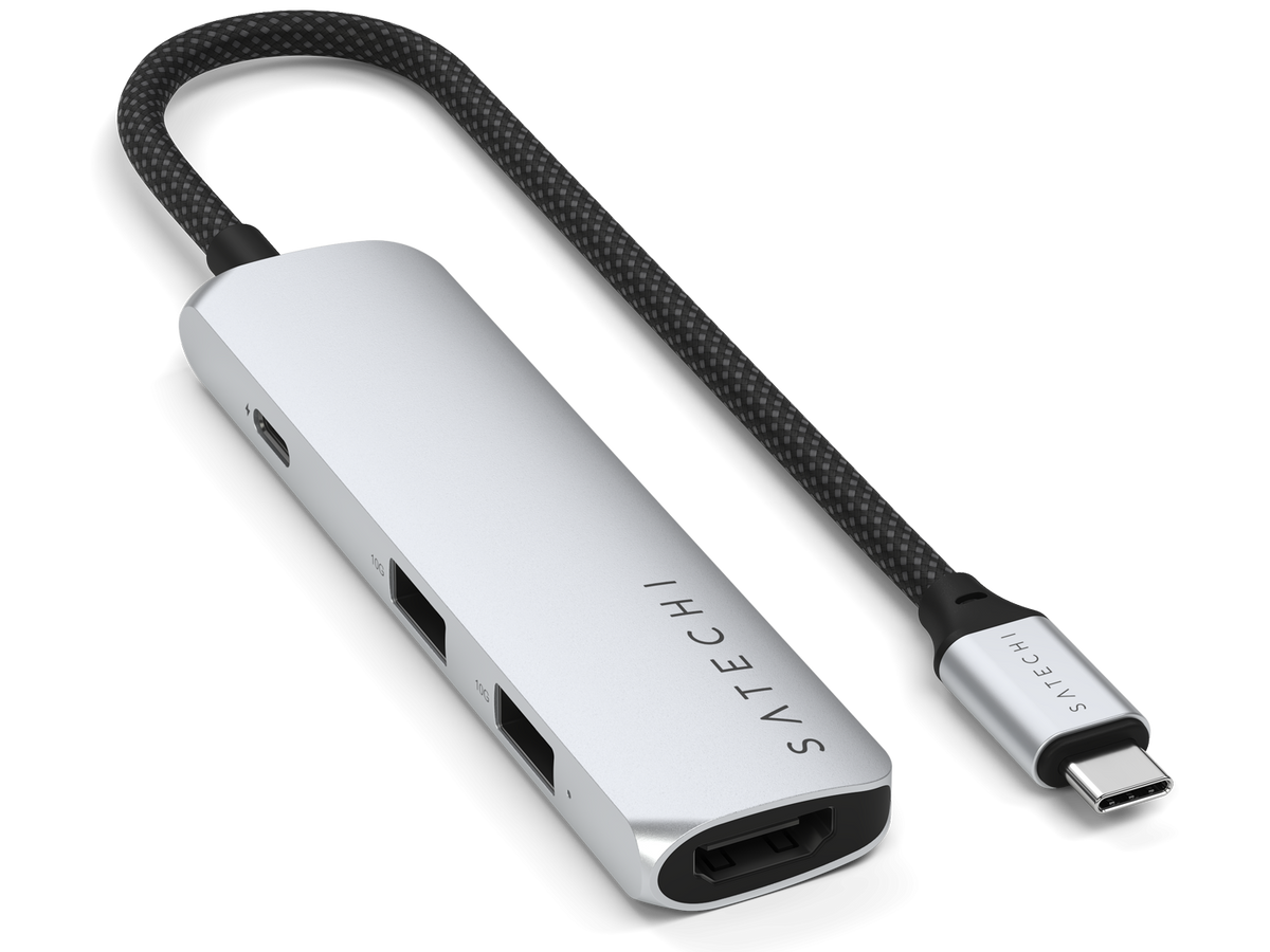 Satechi 4-in-1 USB-C Slim Multiport Adapter 4K - Silver