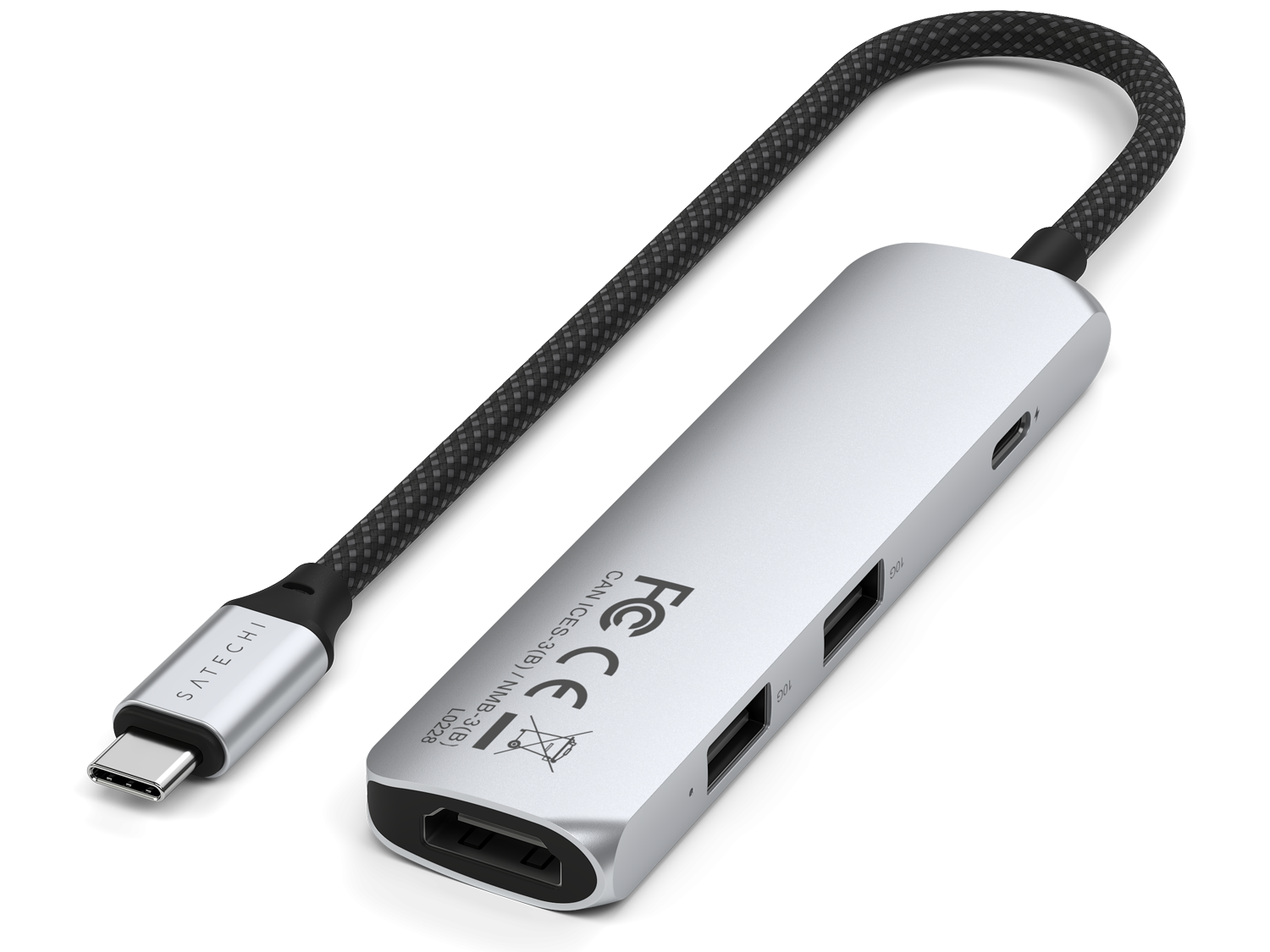 Satechi 4-in-1 USB-C Slim Multiport Adapter 4K - Silver