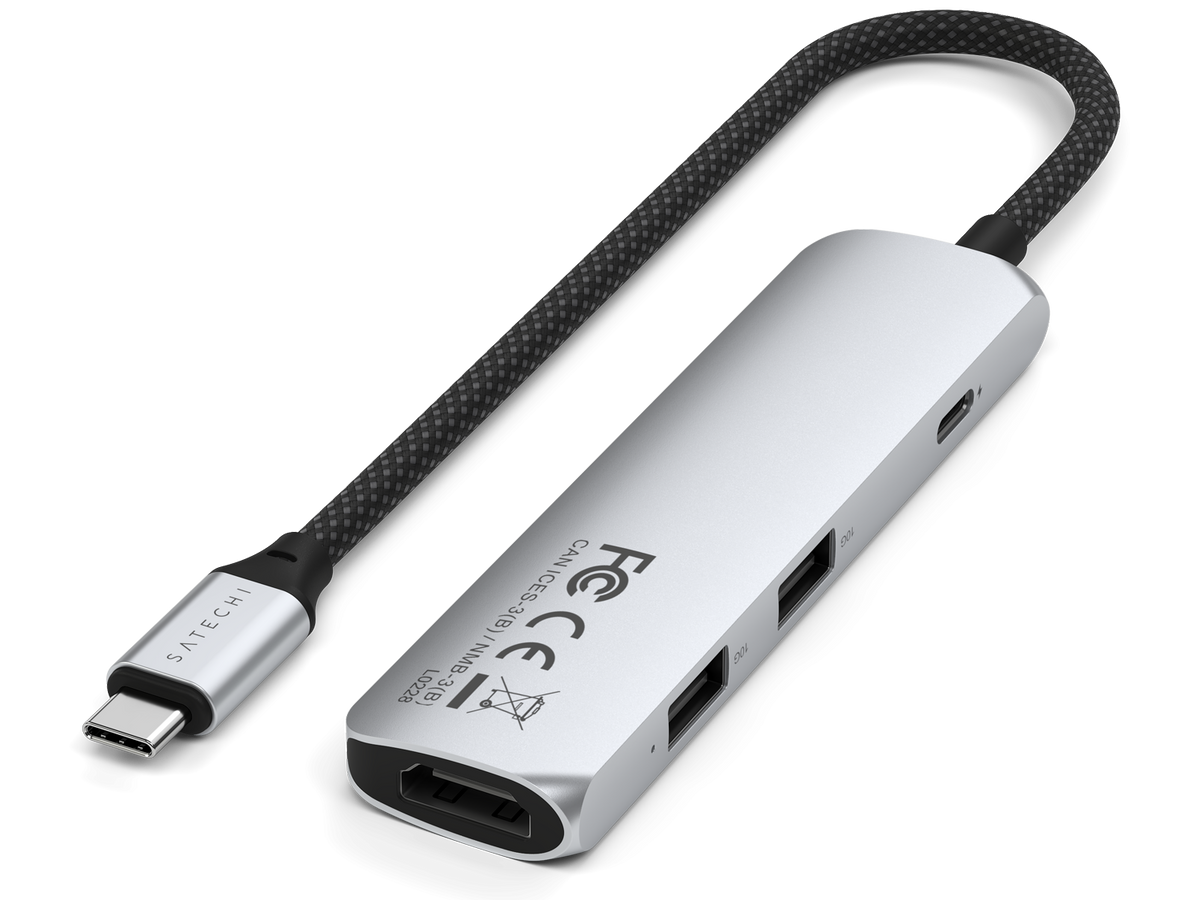 Satechi 4-in-1 USB-C Slim Multiport Adapter 4K - Silver