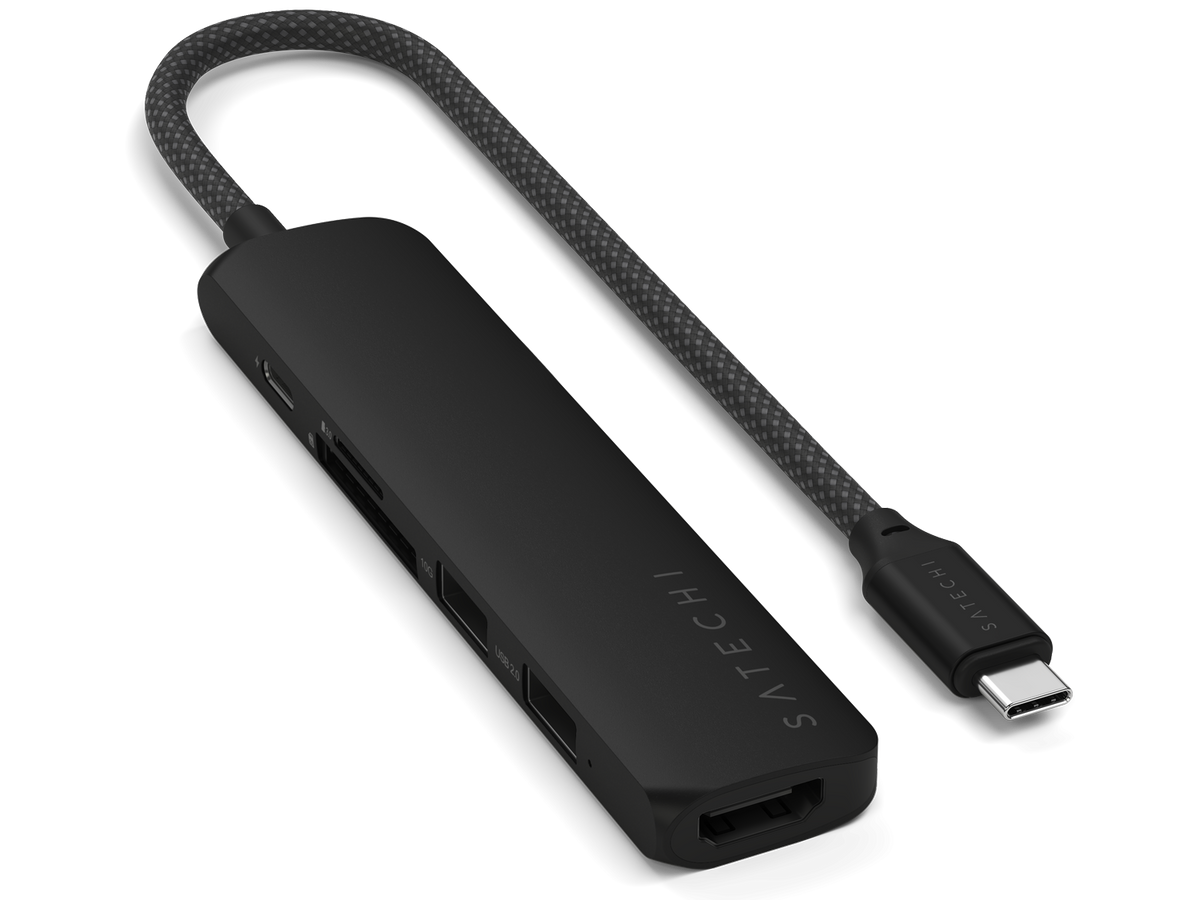 Satechi 6-in-1 USB-C Slim Multiport Adapter - Black