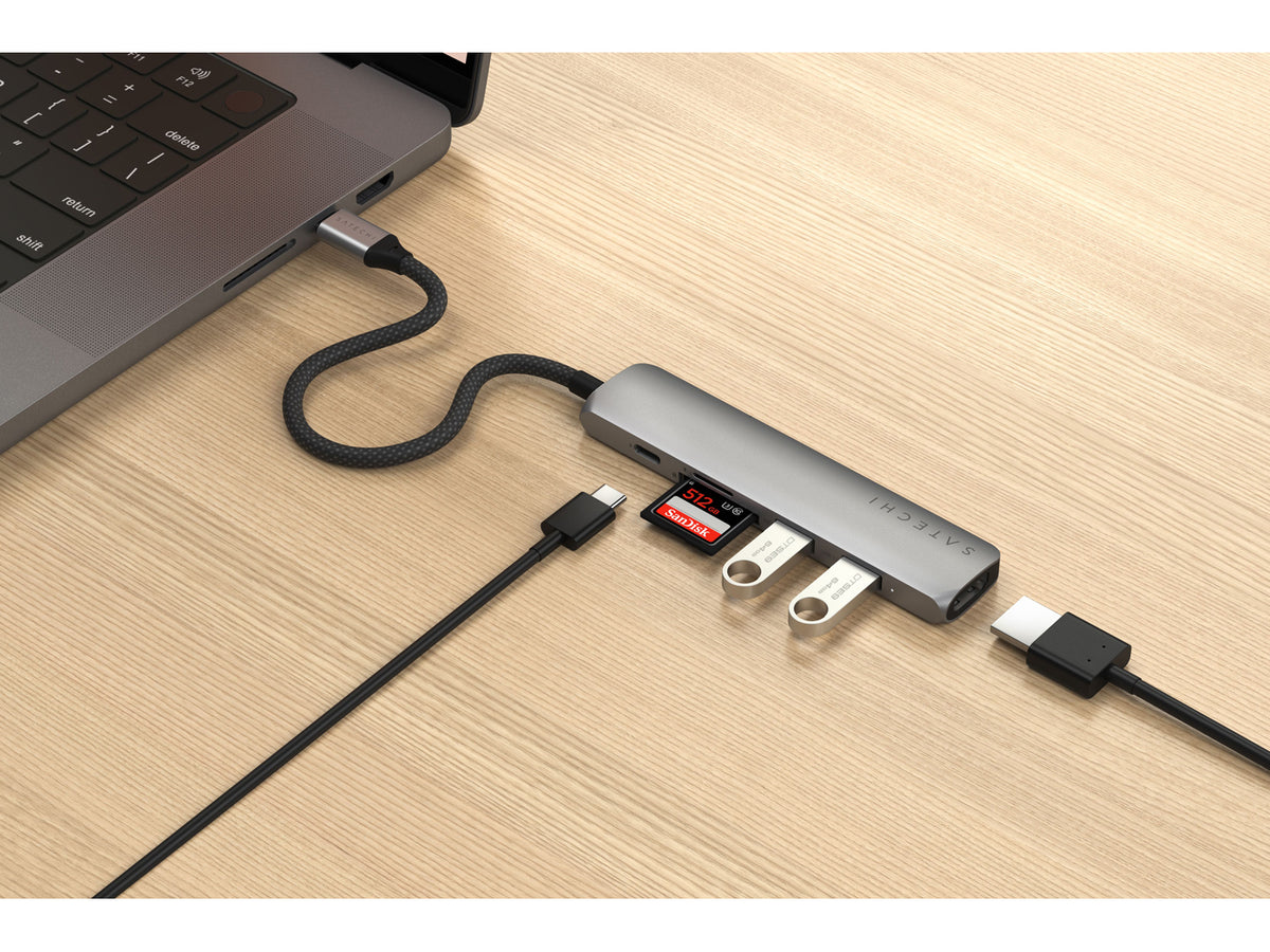 Satechi 6-in-1 USB-C Slim Multiport Adapter - Space Grey