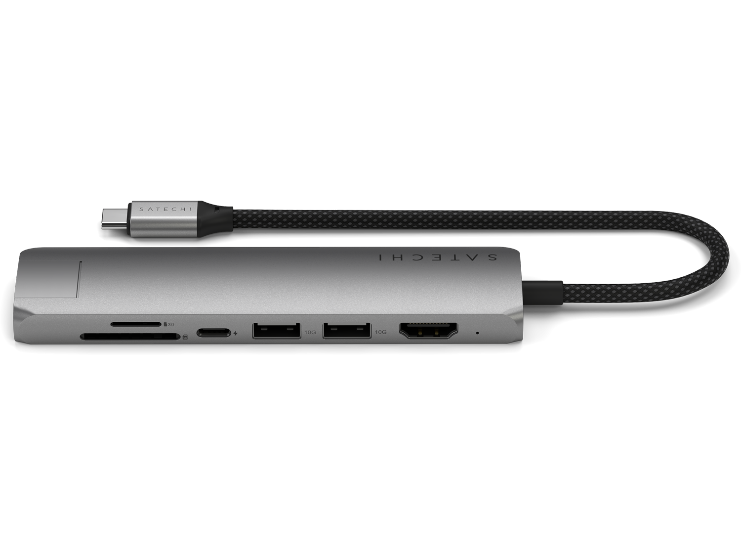 Satechi 7-in-1 USB-C Slim Multiport Adapter with Ethernet - Space Grey