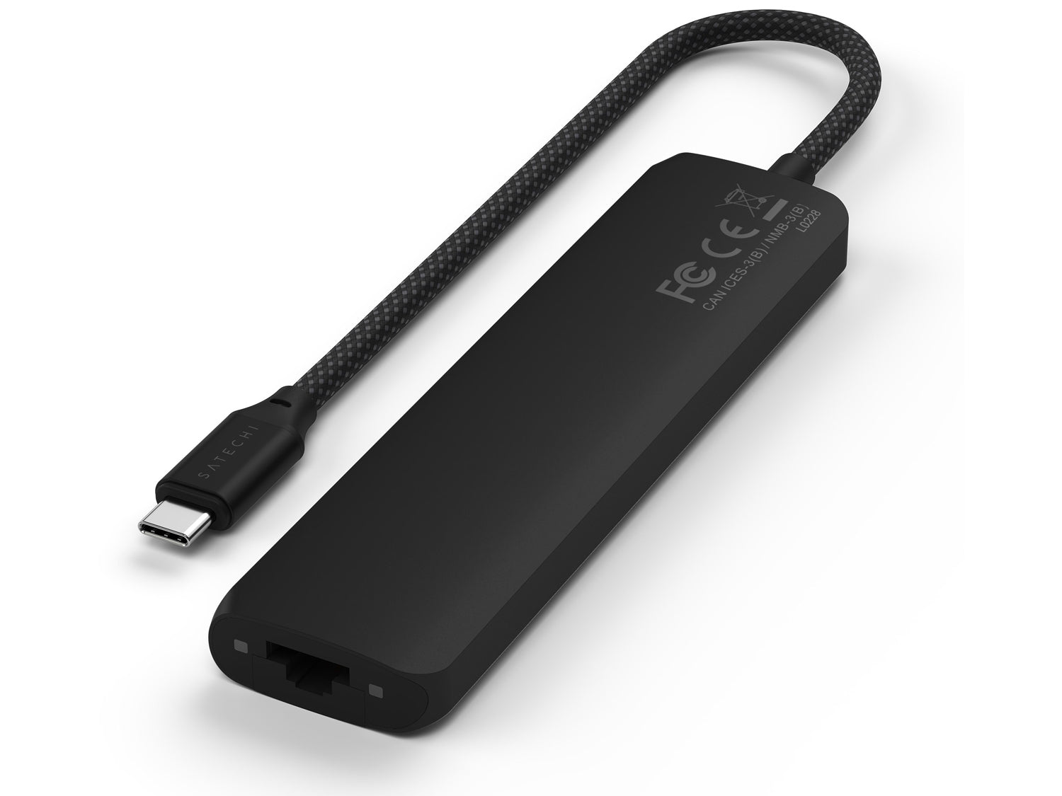 Satechi 7-in-1 USB-C Slim Multiport Adapter with Ethernet - Black