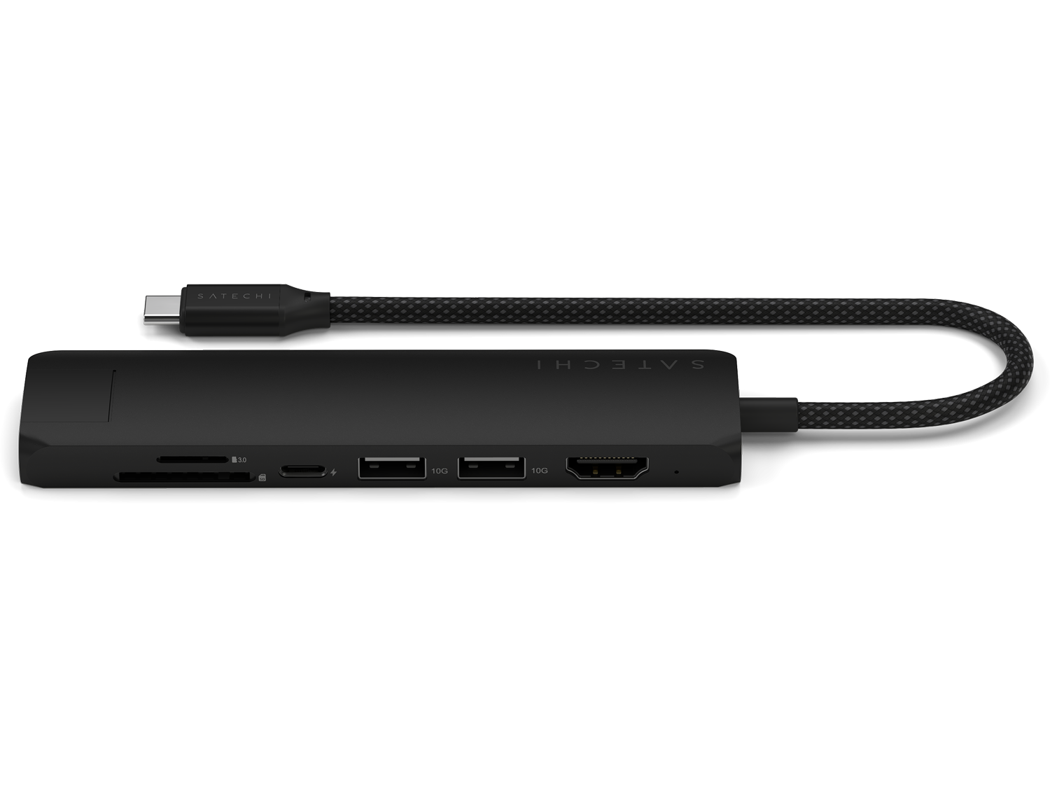 Satechi 7-in-1 USB-C Slim Multiport Adapter with Ethernet - Black