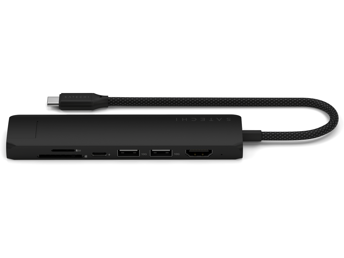 Satechi 7-in-1 USB-C Slim Multiport Adapter with Ethernet - Black