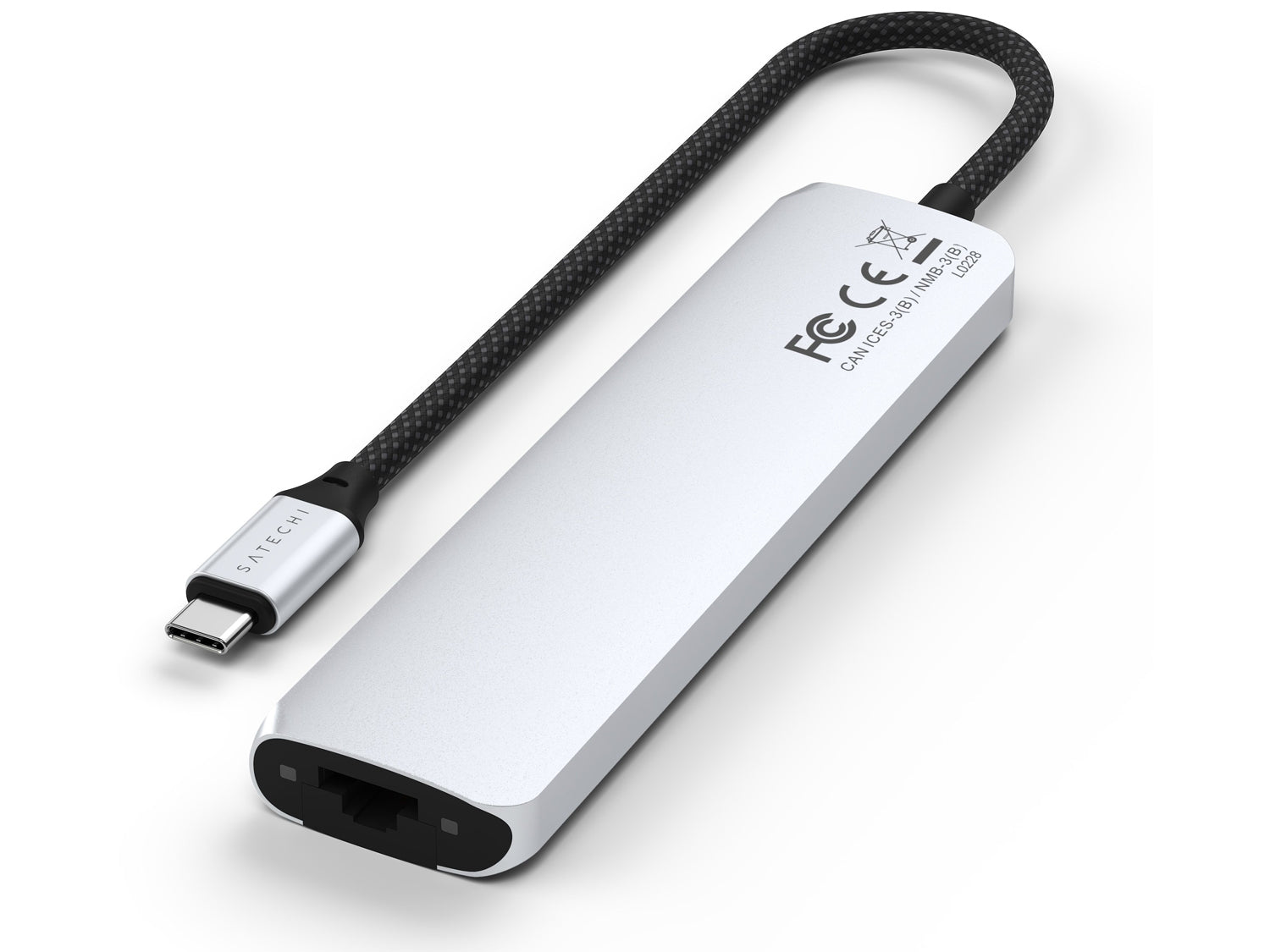 Satechi 7-in-1 USB-C Slim Multiport Adapter with Ethernet - Silver