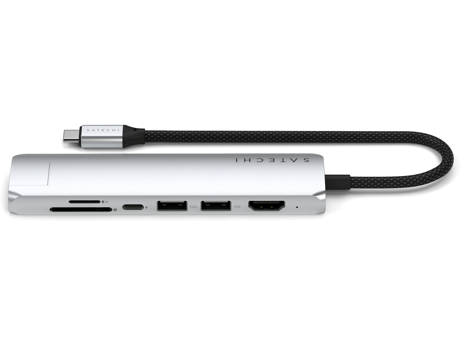 Satechi 7-in-1 USB-C Slim Multiport Adapter with Ethernet - Silver
