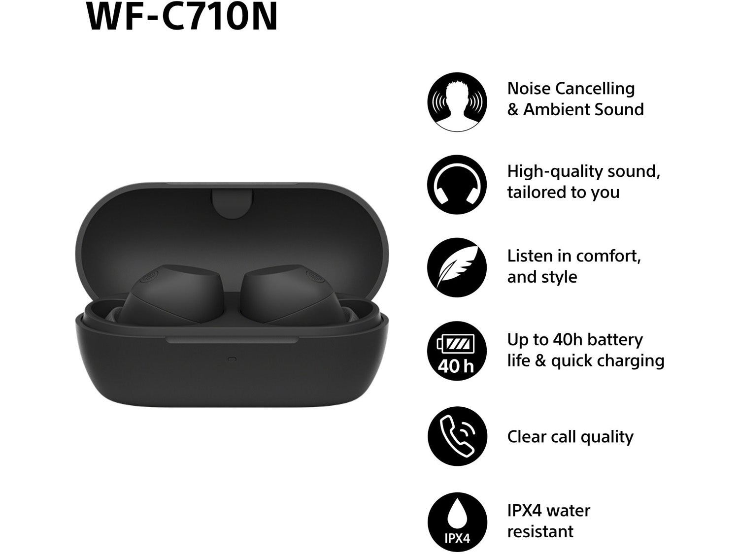 Sony WF-C710N, Black