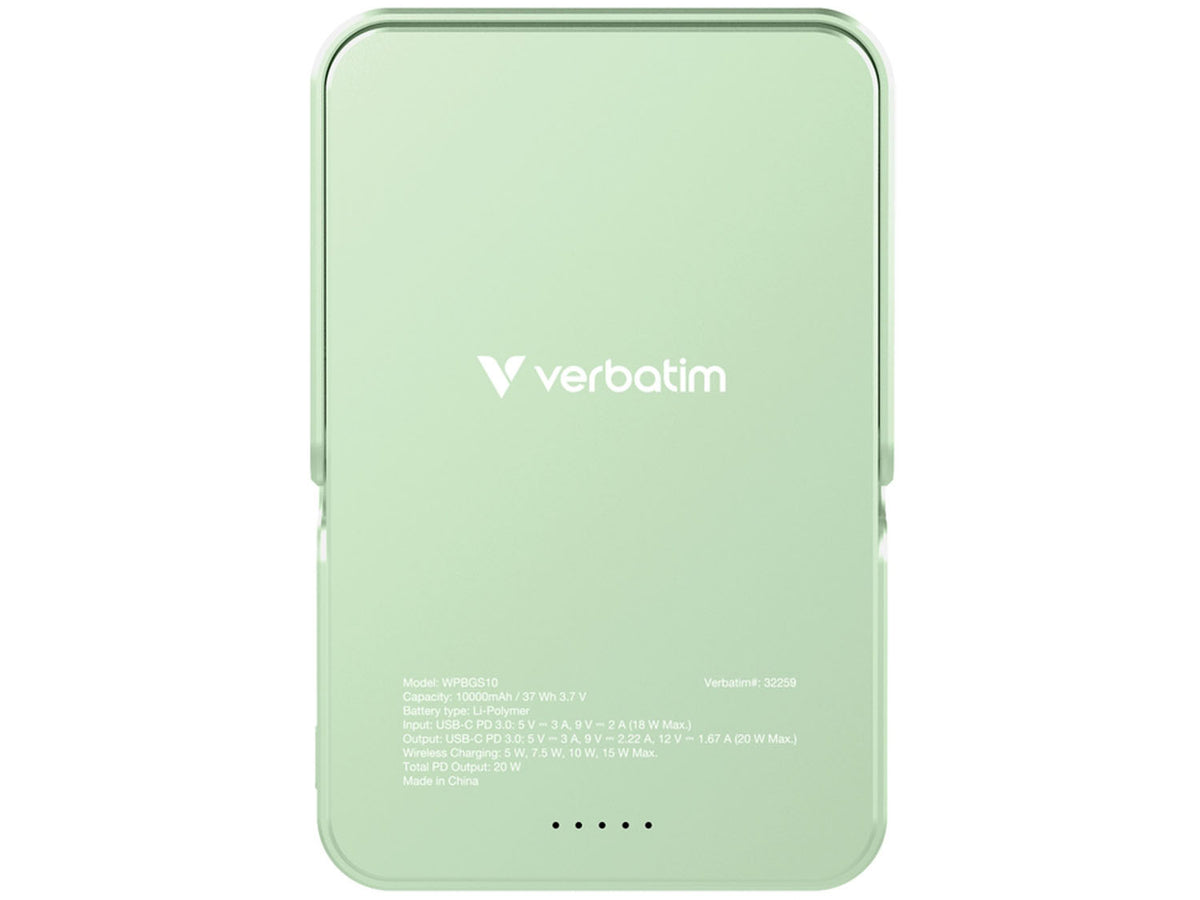 Verbatim Charge 'n' Go Power Bank with Stand 10000mAh, Green