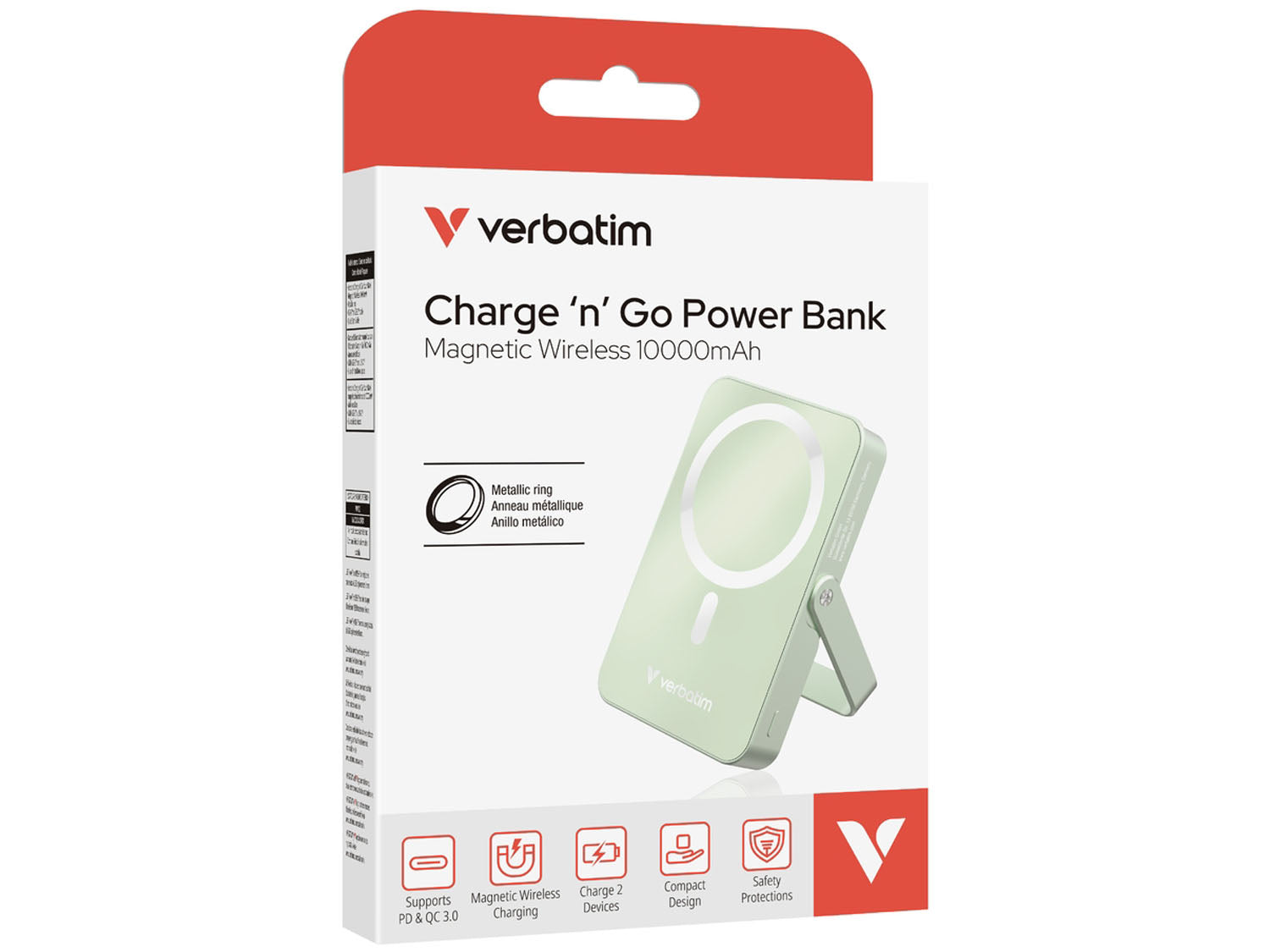 Verbatim Charge 'n' Go Power Bank with Stand 10000mAh, Green