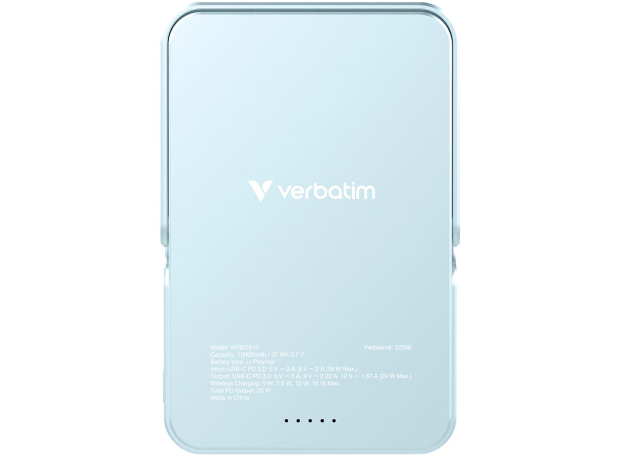Verbatim Charge 'n' Go Power Bank with Stand 10000mAh, Blue