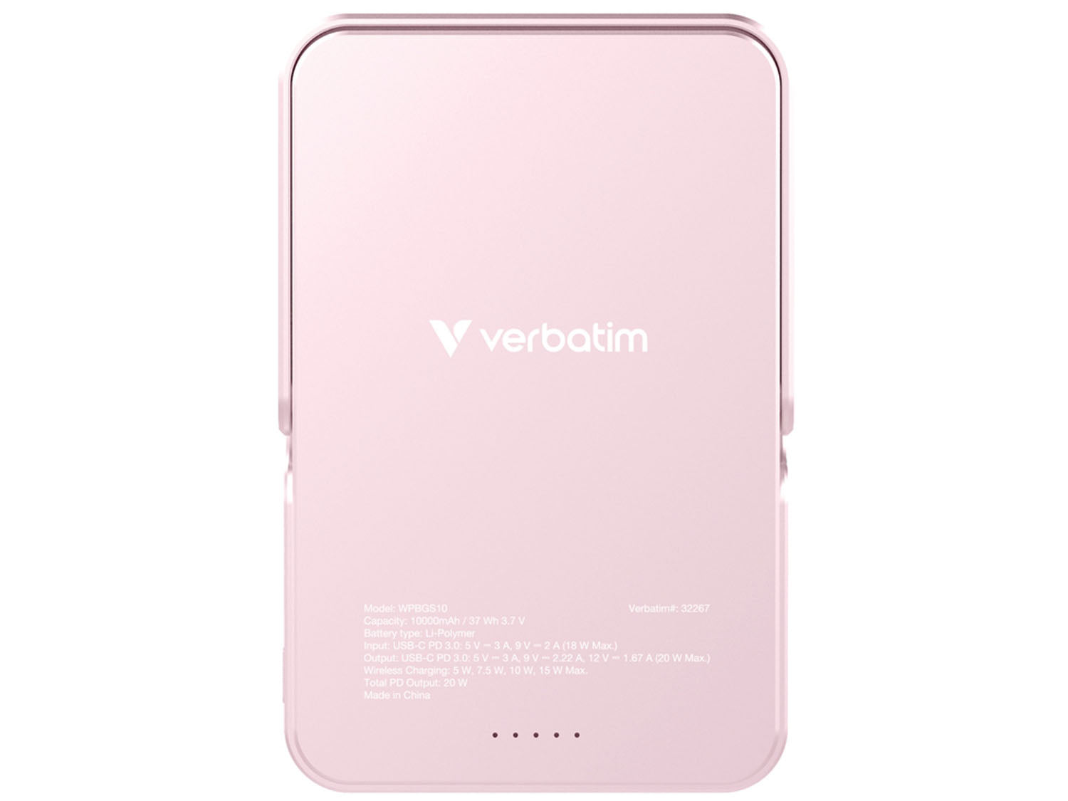 Verbatim Charge 'n' Go Power Bank with Stand 10000mAh, Pink