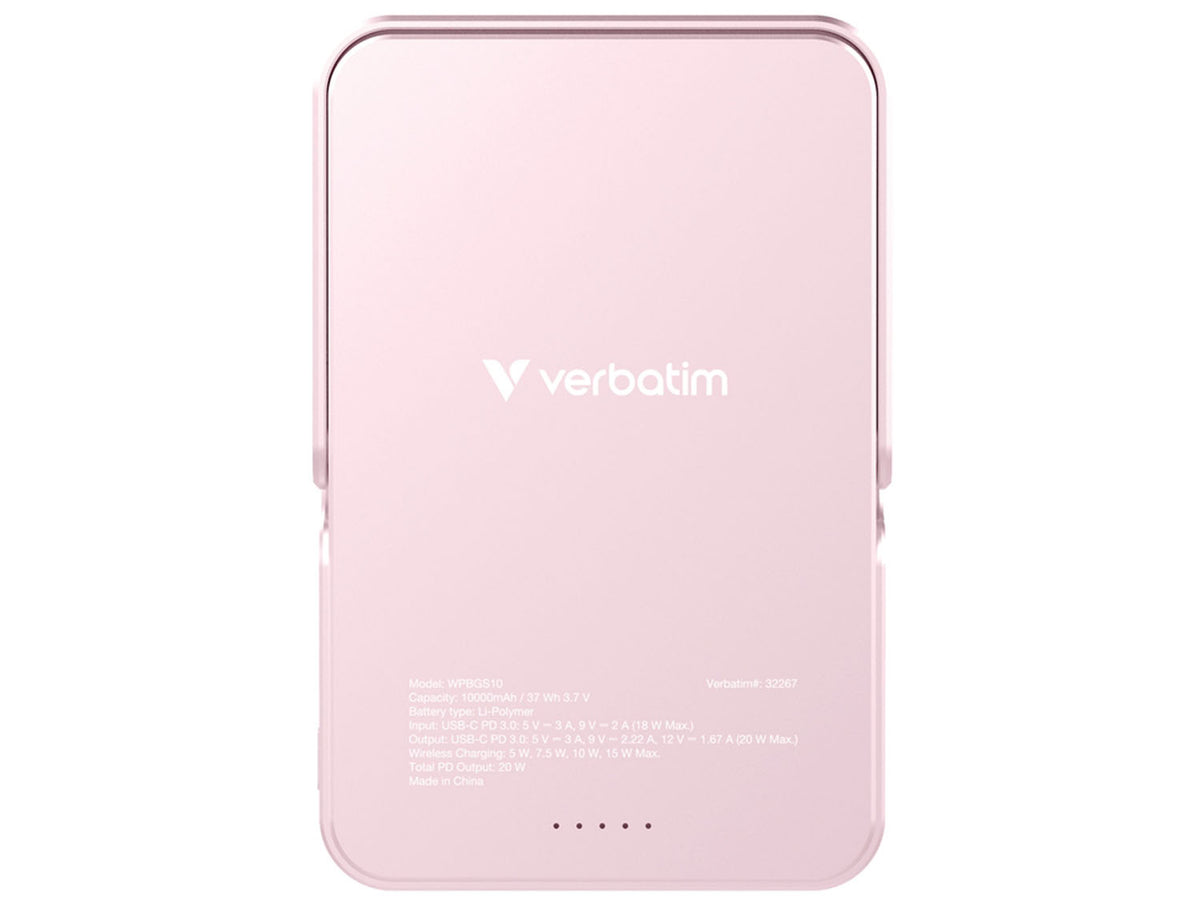 Verbatim Charge 'n' Go Power Bank with Stand 10000mAh, Pink