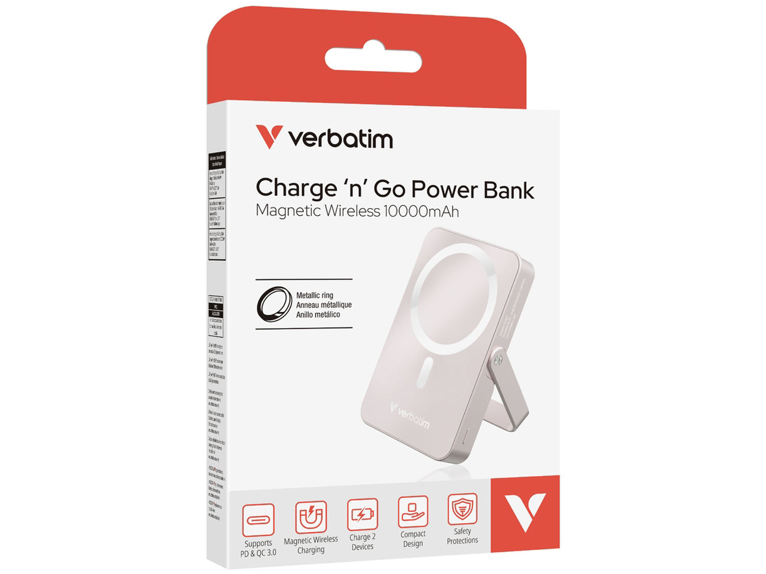 Verbatim Charge 'n' Go Power Bank with Stand 10000mAh, Pink