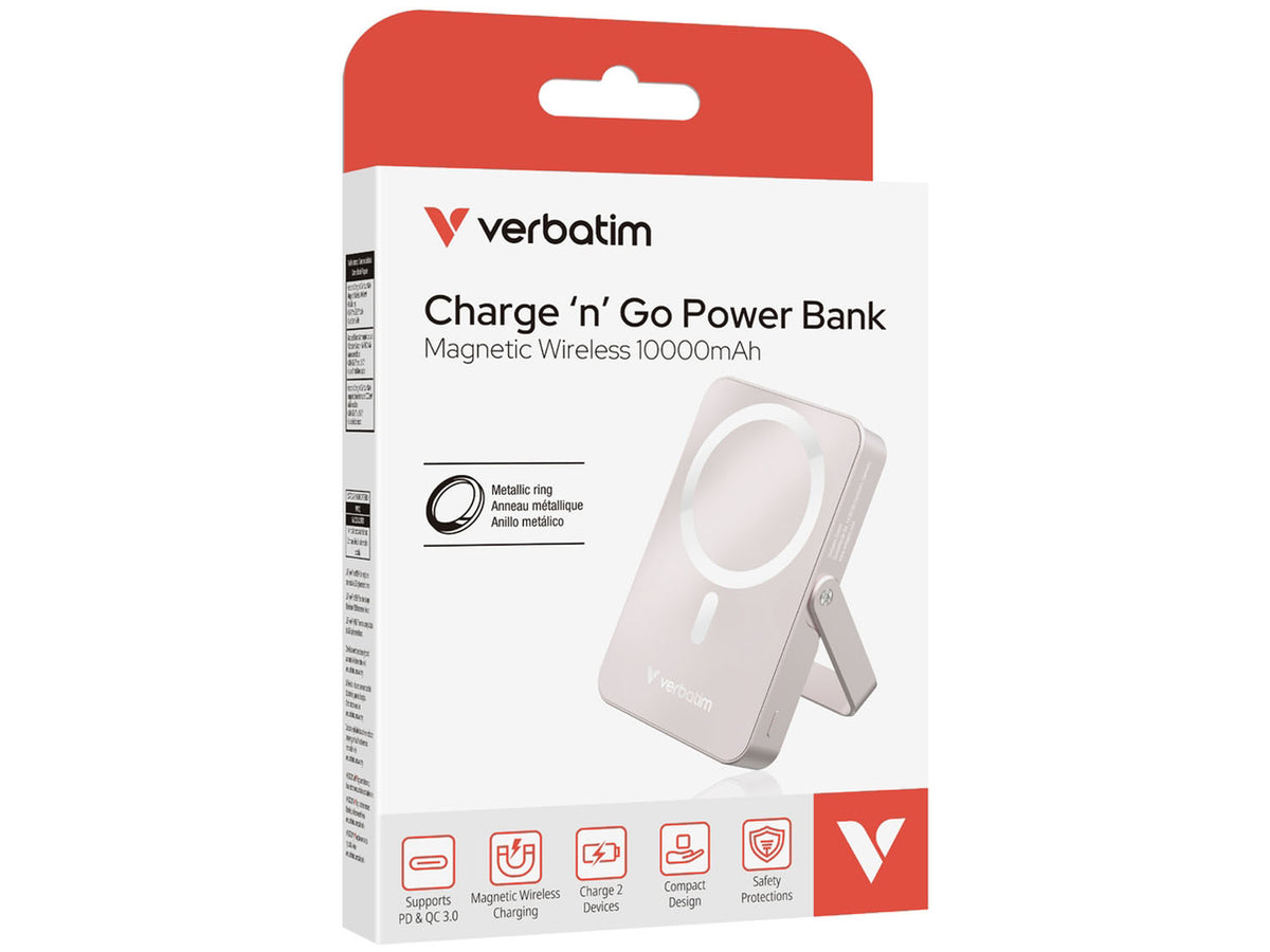 Verbatim Charge 'n' Go Power Bank with Stand 10000mAh, Pink