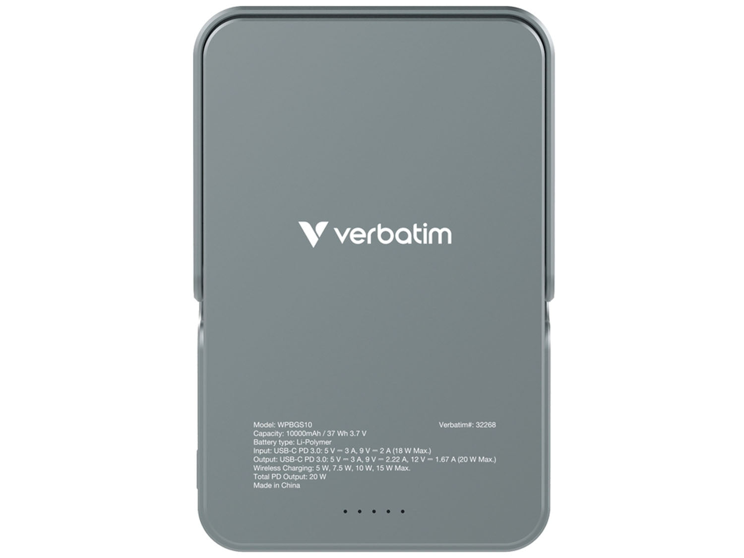 Verbatim Charge 'n' Go Power Bank with Stand 10000mAh, Grey