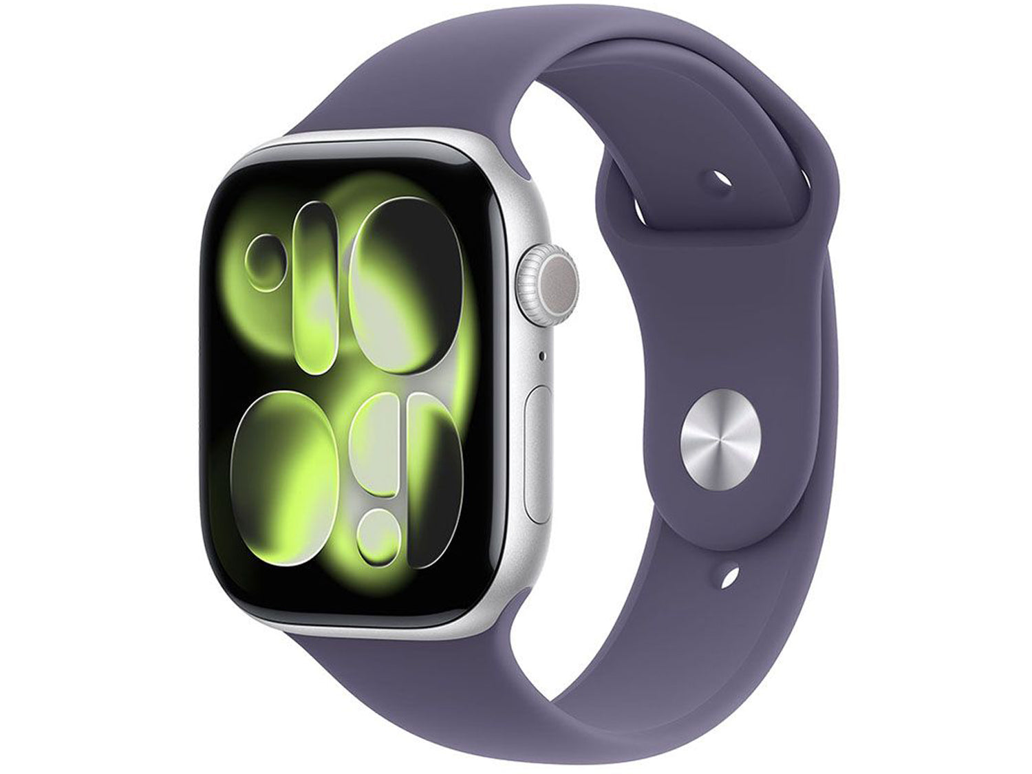 Apple Watch Series 11 GPS 42mm Silver Aluminium Case with Purple Fog Sport Band - S/M