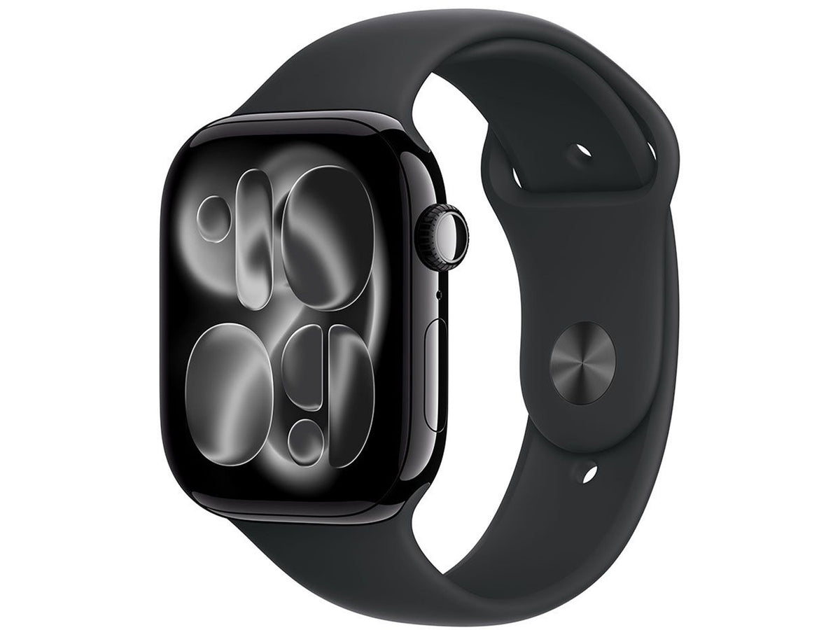 Apple Watch Series 11 GPS 46mm Jet Black Aluminium Case with Black Sport Band - S/M
