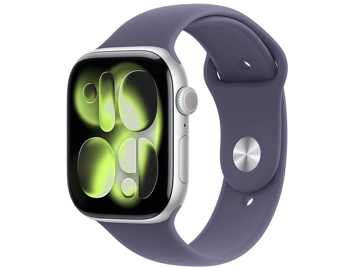 Apple Watch Series 11 GPS + Cellular 42mm Silver Aluminium Case with Purple Fog Sport Band - S/M