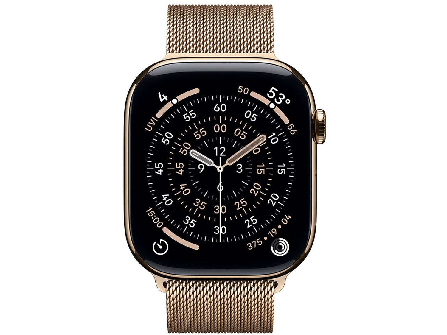 Apple Watch Series 11 GPS + Cellular 46mm Gold Titanium Case with Gold Milanese Loop - M/L